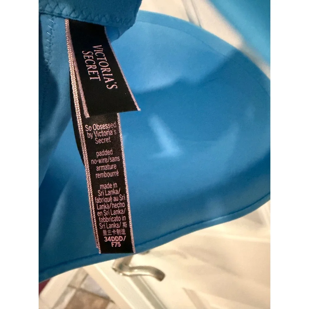 Victoria's Secret 34DDD So Obsessed Padded No Wire Blue Bra EUC